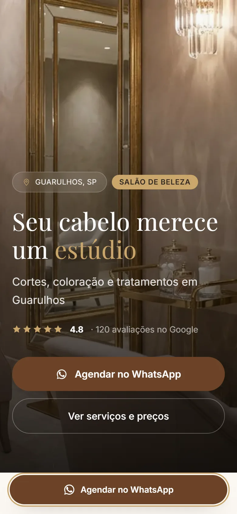 Demonstração funcional de site para salão de beleza — Studio Ana Hair